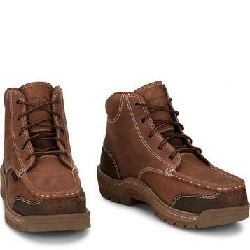 SALE Justin® Men's Barley Brown Corbett 5" WP Alloy Toe Met Guard Work Boots