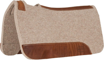 Blue Horse from Mustang® Tan Wool  Contoured Saddle Pad Blue Horse from Mustang® Tan Wool  Contoured Saddle Pad