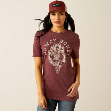 SALE Ariat® Ladies' S/S Maroon Heather Rodeo Sweetie T-Shirt