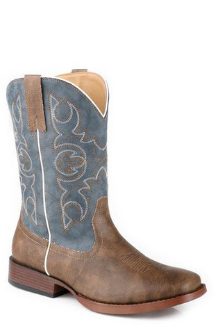 Roper® Men's Ainsley Brown/Blue Square Toe Boots