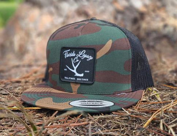 Florida Legacy® Camo/Black Big Tines Patch Flatbill Cap Florida Legacy® Camo/Black Big Tines Patch Flatbill Cap