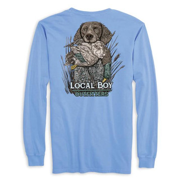 SALE Local Boy® Men's L/S Washed Denim Blue GSP Retrieve T-Shirt SALE Local Boy® Men's L/S Washed Denim Blue GSP Retrieve T-Shirt