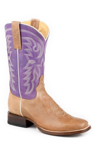 KARMAN, INC. Roper® Girls' Marbled Tan/Purple Square Toe Boots