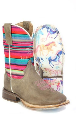 SALE Tin Haul® Little Kids' Happy Serape Tan Square Toe Boots