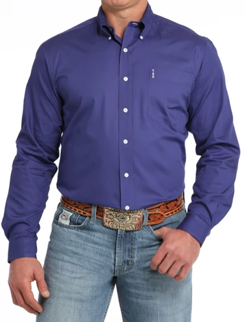 SALE Cinch® Men's L/S Solid Purple Modern Fit Button Shirt