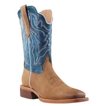 RW Ranch® Ladies' 11" Sundial Brown/Blue Square Toe Boots