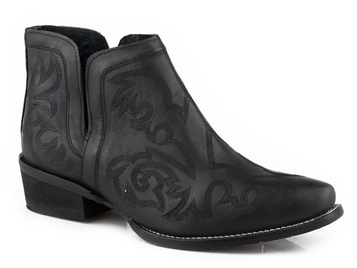 SALE Roper® Ladies' Black/Bronzed Addie Stitched Snip Toe Booties
