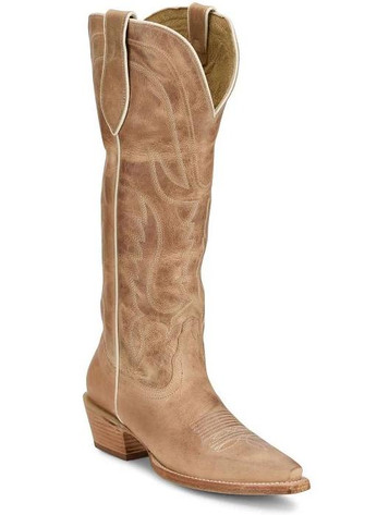 Tony Lama® Ladies' Jess 15" Bone Goat Snip Toe Boots