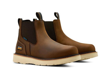Ariat® Men's DIstressed Brown Rebar Wedge Chelsea WP Work Boots Ariat® Men's DIstressed Brown Rebar Wedge Chelsea WP Work Boots