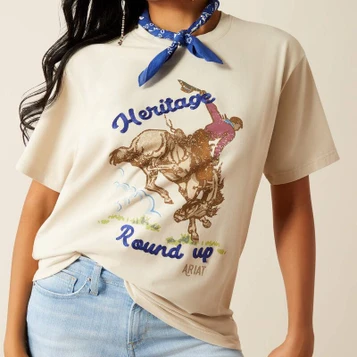 SALE Ariat® Ladies' S/S Cream Heritage Round Up T-Shirt