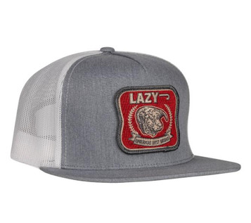 Lazy J Ranch Wear® Heather Grey/White Red America's Best Patch Trucker Cap Lazy J Ranch Wear® Heather Grey/White Red America's Best Patch Trucker Cap