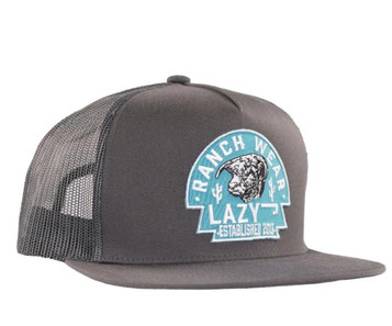 Lazy J Ranch Wear® All Grey/Turquoise Arrowhead Patch Trucker Cap Lazy J Ranch Wear® All Grey/Turquoise Arrowhead Patch Trucker Cap