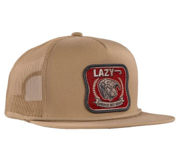 Lazy J Ranch Wear®Tan/Red America's Best Patch Rope Trucker Cap Lazy J Ranch Wear®Tan/Red America's Best Patch Rope Trucker Cap