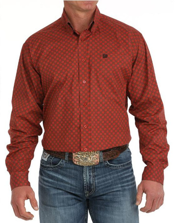 Cinch® Men's L/S Red Diamond Print Button Shirt Cinch® Men's L/S Red Diamond Print Button Shirt