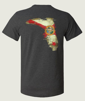 Florida Cracker® Men's S/S Heather Charcoal Florida State Flag T-Shirt