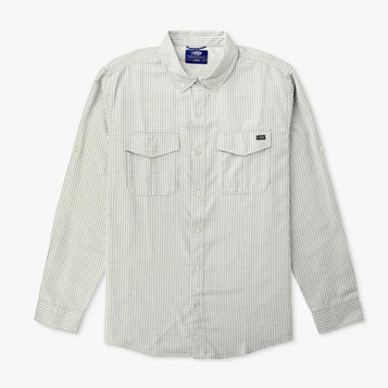 SALE AFTCO® Men's L/S White/Grey Checked Sirius Tech Button Shirt