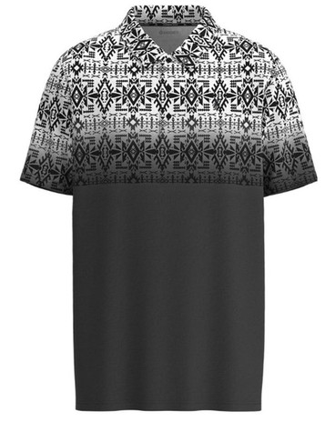 Hooey® Men's S/S Grey/Black Aztec The Weekender Polo Shirt Hooey® Men's S/S Grey/Black Aztec The Weekender Polo Shirt