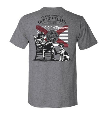 Flo Grown® Men's S/S Heathered Grey Proudly Protecting Our Homeland T-Shirt Flo Grown® Men's S/S Heathered Grey Proudly Protecting Our Homeland T-Shirt