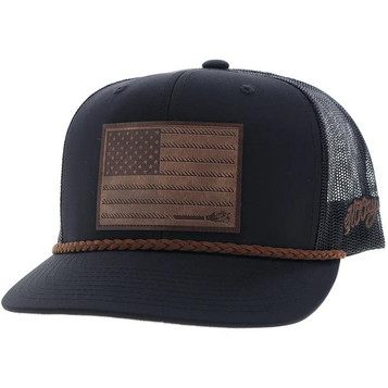 Hooey® Black Liberty Roper Flag Cap