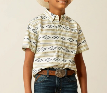 SALE Ariat® Boys' S/S Mint Aztec Print Christopher Button Shirt