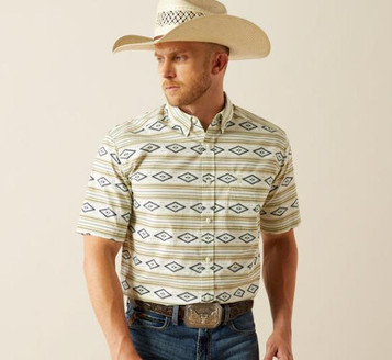 SALE Ariat® Men's S/S Mint Aztec Print Christopher Button Shirt