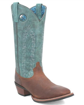 Laredo® Ladies' Sable Brown/Turquoise Square Toe Boots Laredo® Ladies' Sable Brown/Turquoise Square Toe Boots