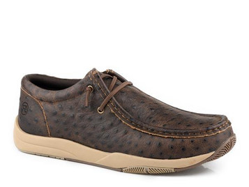 Roper® Men's Brown Faux Ostrich Print Casual Shoes