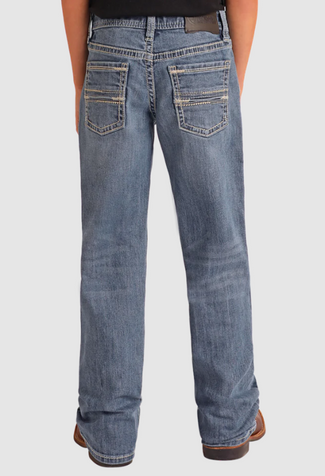 SALE Rock & Roll Denim® Boys' Two-Tone Embroidered Boot Cut Jeans