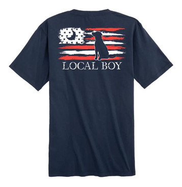 Local Boy® Men's S/S Navy Painted USA Flag T-Shirt