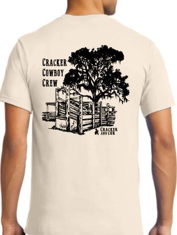 Cracker & Cur® Men's S/S Ivory Cracker Cowboy Crew Pocket T-Shirt