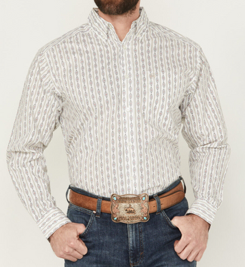 SALE Ariat® Men's L/S Tan/Black Aztec Striped William Button Shirt