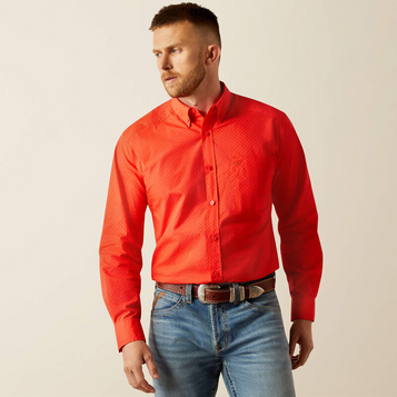 SALE Ariat® Men's L/S Waylen Red Diamond Print Classic Fit Button Shirt