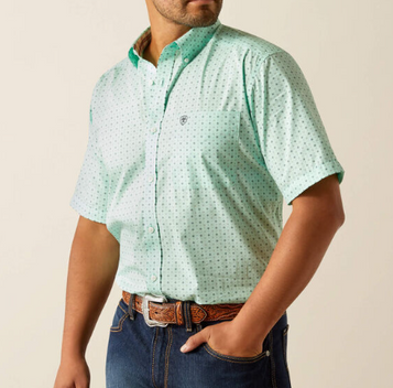 SALE Ariat® Men's S/S Aqua Print WF Ellis Classic Fit Button Shirt