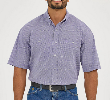 SALE Wrangler® George Strait™ Men's S/S Amethyst Round Print Button Shirt