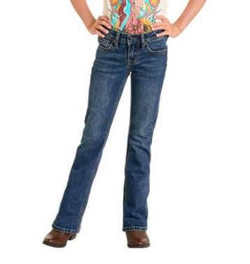 Rock & Roll Denim® Girls' Medium Wash Boot Stitched Jeans