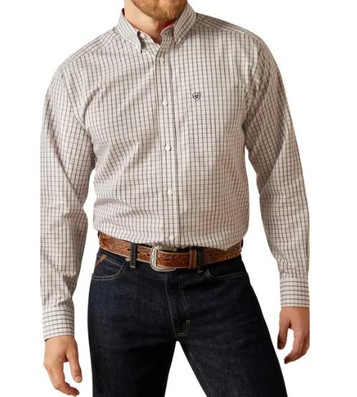 Ariat® Men's L/S Grey/Red Plaid WF Drew Classic Fit Button Shirt Ariat® Men's L/S Grey/Red Plaid WF Drew Classic Fit Button Shirt