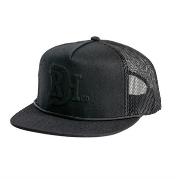 Red Dirt Hat Co® The Brand Solid Black/Black Rope Flat Bill Cap Red Dirt Hat Co® The Brand Solid Black/Black Rope Flat Bill Cap