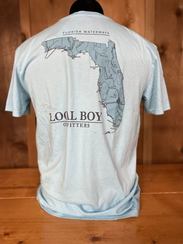 SALE Local Boy® Men's S/S Aqua Florida Waterways T-Shirt