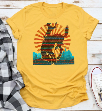 SALE Rebel Rose® Ladies' S/S Mustard Cactus Bronco T-Shirt