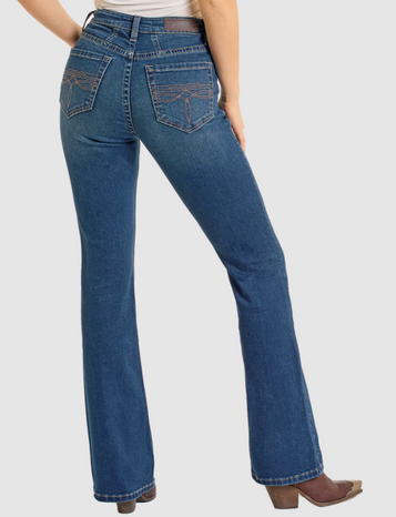 SALE Rock & Roll Denim® Ladies' HR Two-Tone Boot Cut Jeans