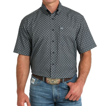 SALE Cinch® Men's S/S Black Geo Print ArenaFlex Button Shirt