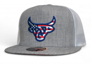 Lost Calf® Heather Grey/Silver Americalf Flat Bill Cap Lost Calf® Heather Grey/Silver Americalf Flat Bill Cap
