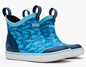 SALE XTRATUF® Kids' Guy Harvey Blue Shark Ankle Deck Boots