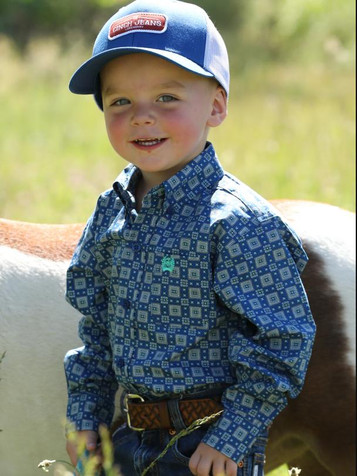 Memoo★FISH&KIDS COWBOY SHIRT 【 2-3y 】 Little Boy's Checotah Long Sleeve Western Snap Shirt | BABY
