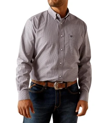 SALE Ariat® Men's L/S Purple Plaid WF Roger Classic Fit Shirt