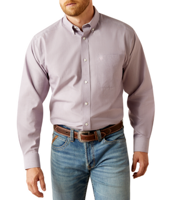 SALE Ariat® Men's L/S Solid Lilac WF Classic Fit Button Shirt