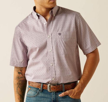 Ariat® Men's S/S Lilac Print Rafael WF Classic Print Button Shirt