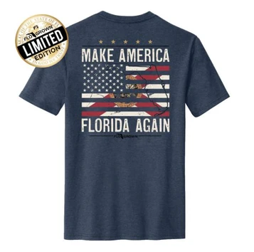 SALE FloGrown® Men's S/S Heather Blue Make America Florida Again T-Shirt