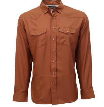 Hooey® Men's L/S Solid Rust Pearl Snap Shirt