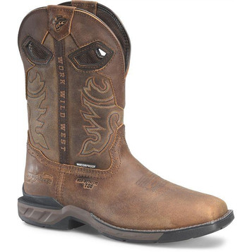 Double H® Men's Geddy Brown WP Square Composite Toe Ropers